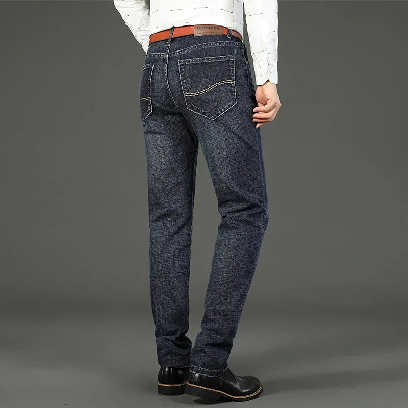Casual Men's Jean Straight Stretch  Denim Trousers